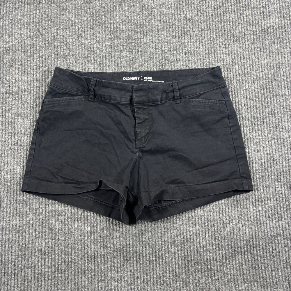 Old‎ Navy Pixie Shorts Women 4 Black Mid-Rise Stretch Chino Casual
